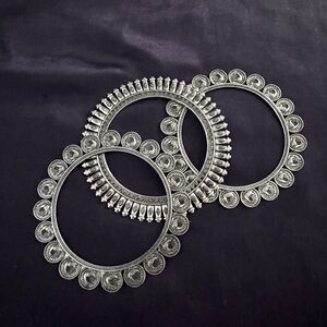 Silvertone Boho Bangles‎
